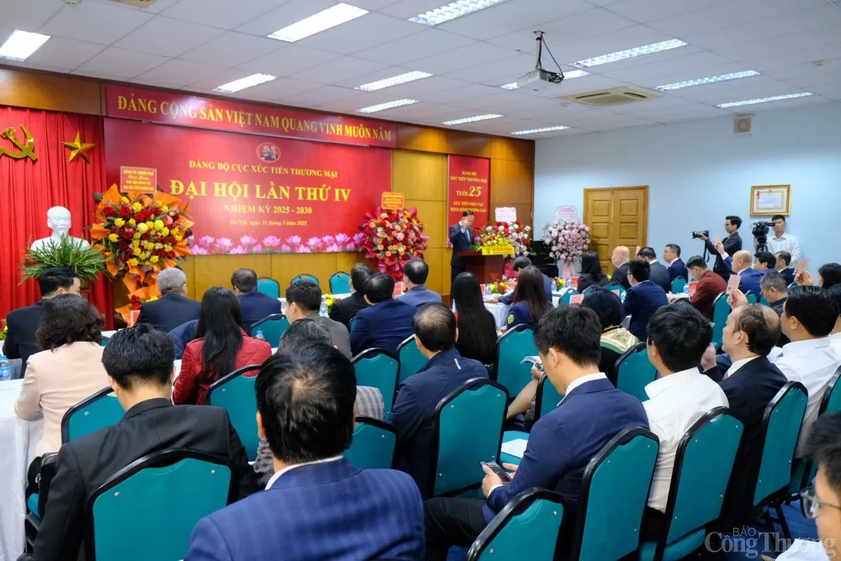 Toàn cảnh Đại hội Đảng bộ Cục Xúc tiến thương mại. Ảnh: Trần Đình