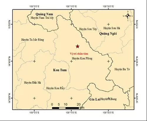 Thông tin mới nhất 3 trận động đất liên tiếp ở Kon Tum