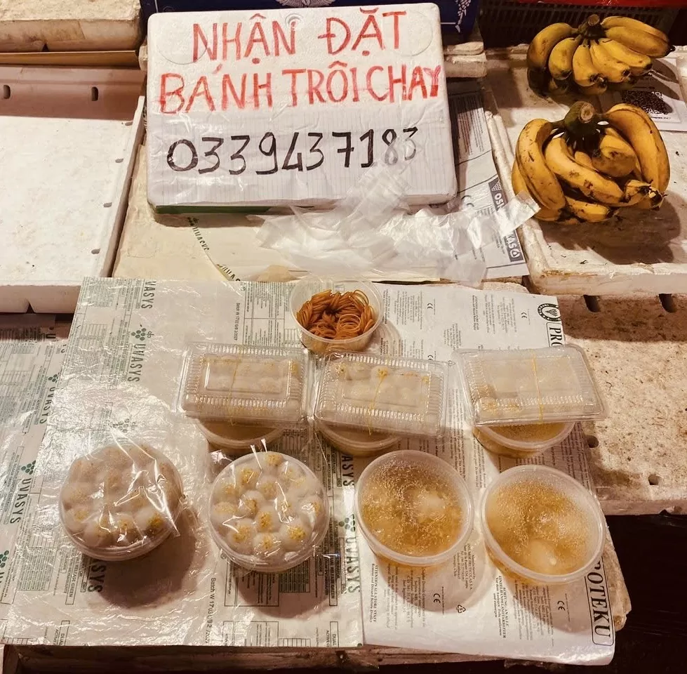 Thành phẩm bánh trôi bánh chay được đóng hộp sẵn. Ảnh: Nguyễn Thanh