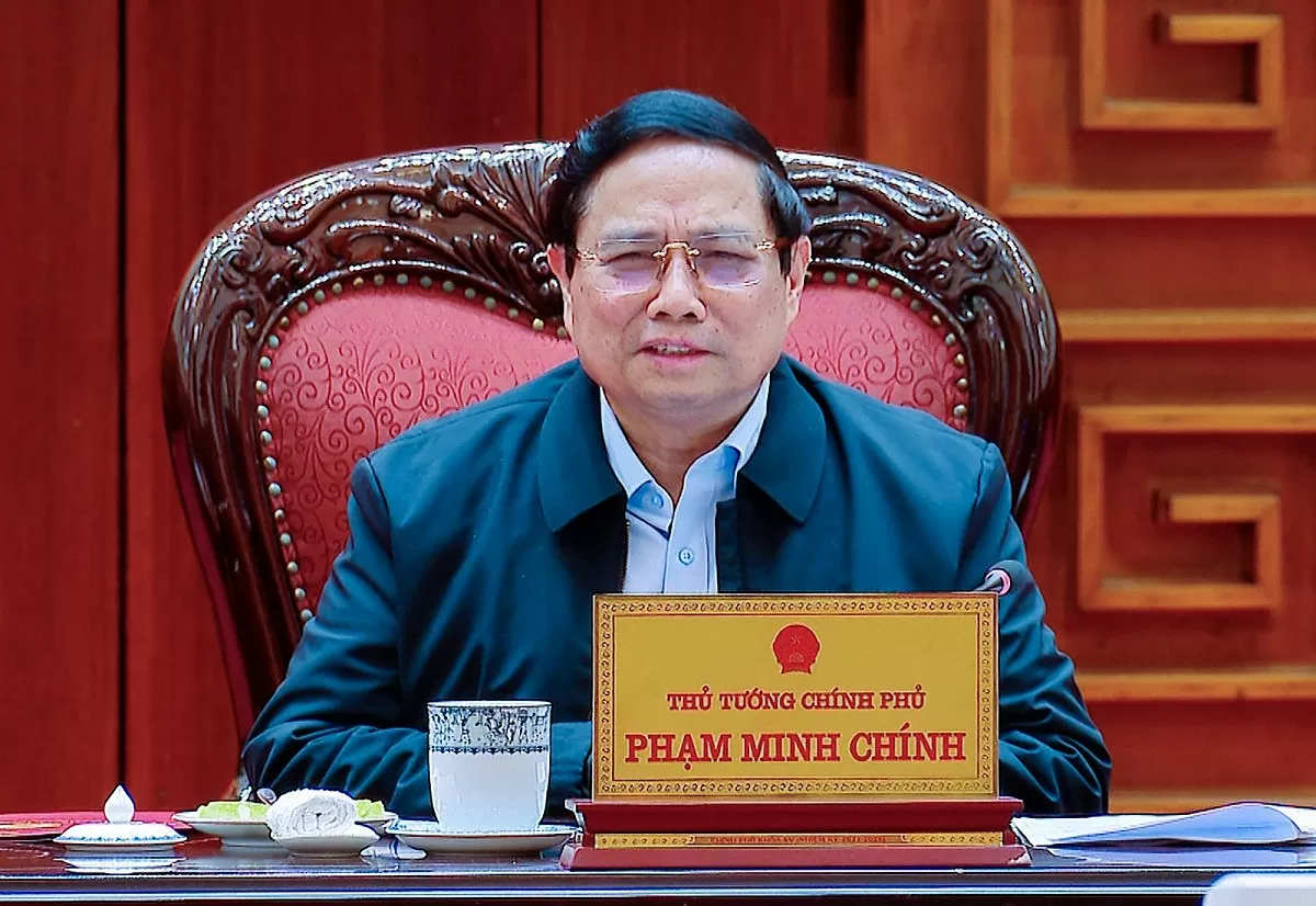 Thủ tướng Phạm Minh Chính phát biểu kết luận cuộc họp - Ảnh: VGP/Nhật Bắc