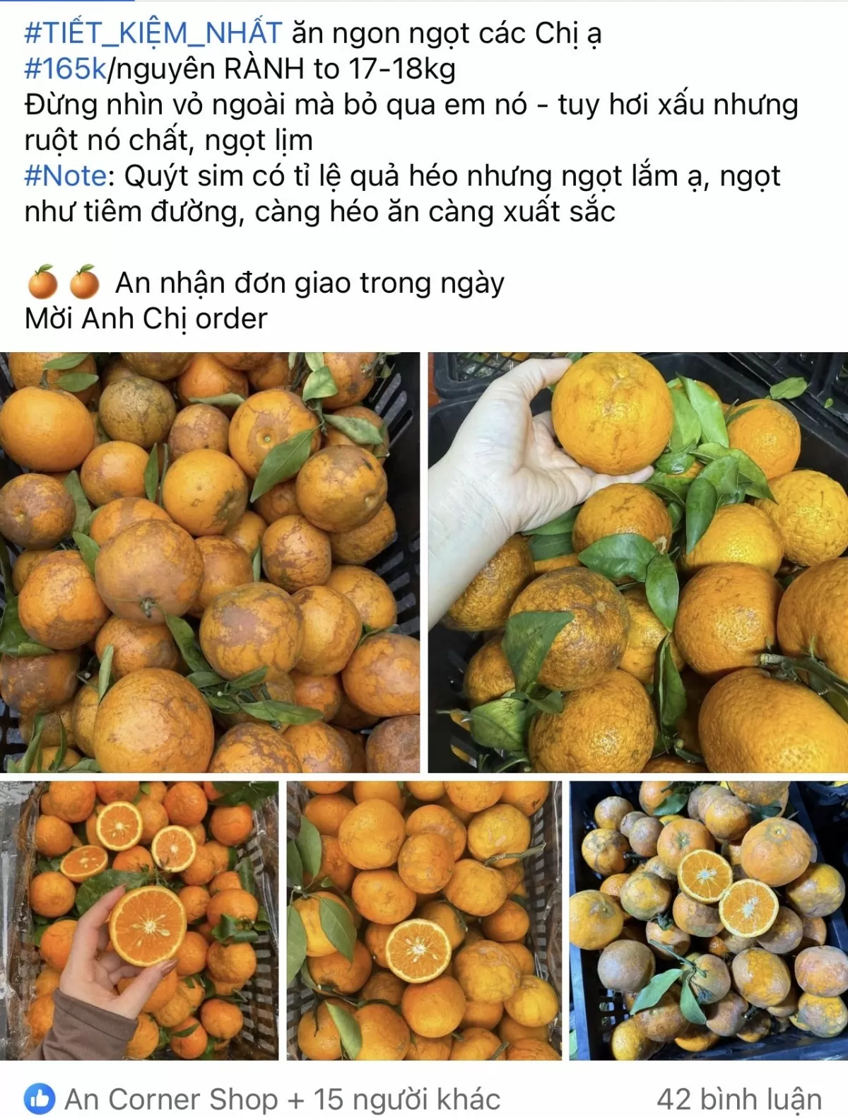 Quýt sim được bán nhiều trên chợ mạng. Ảnh chụp màn hình