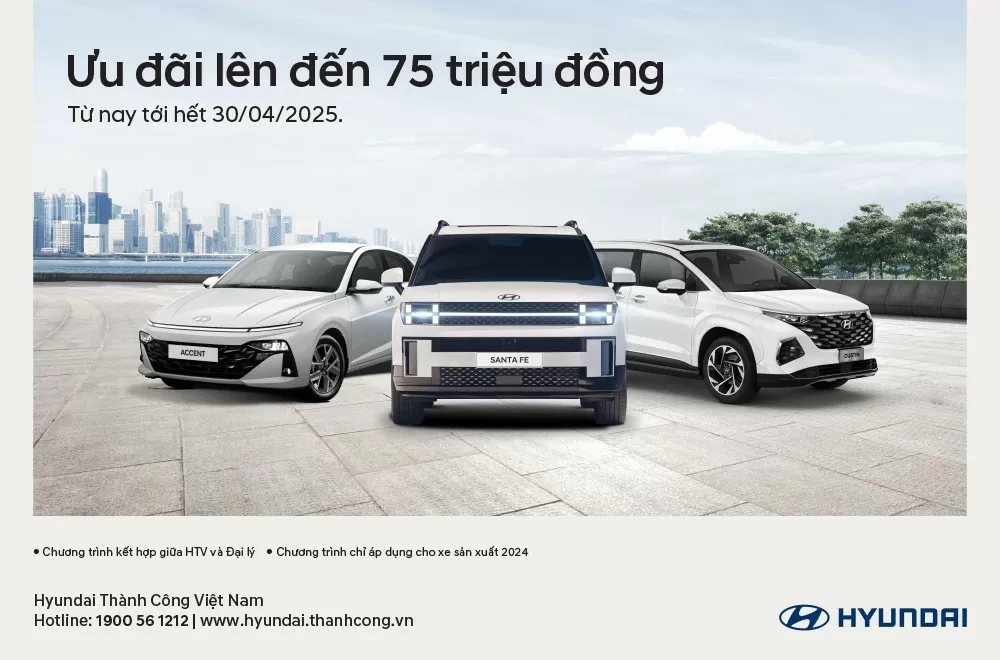 Ưu đãi lớn từ Hyundai Thành Công, giảm đến 75 triệu đồng