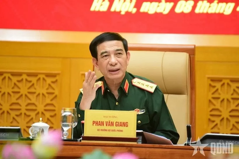 Đại tướng Phan Văn Giang phát biểu chỉ đạo hội nghị. (Nguồn: Quân đội Nhân dân)