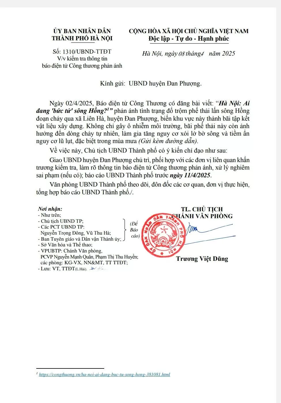 Hà Nội yêu cầu xử lý nghiêm vụ 'bức tử' sông Hồng