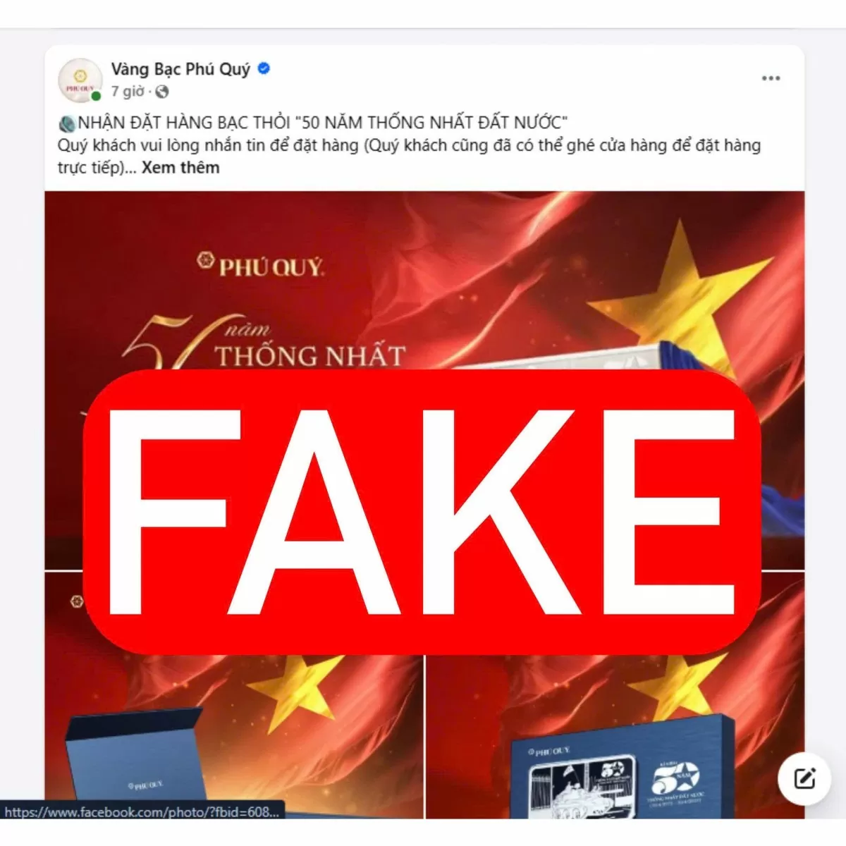 Tập đoàn vàng bạc Phú Quý cảnh báo lừa đảo giả mạo trên Facebook
