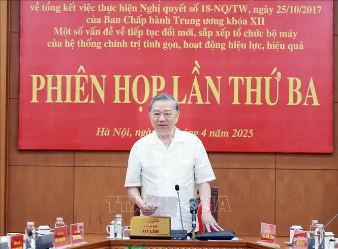 Tổng Bí thư Tô Lâm chủ trì phiên họp. Ảnh: Thống Nhất/TTXVN