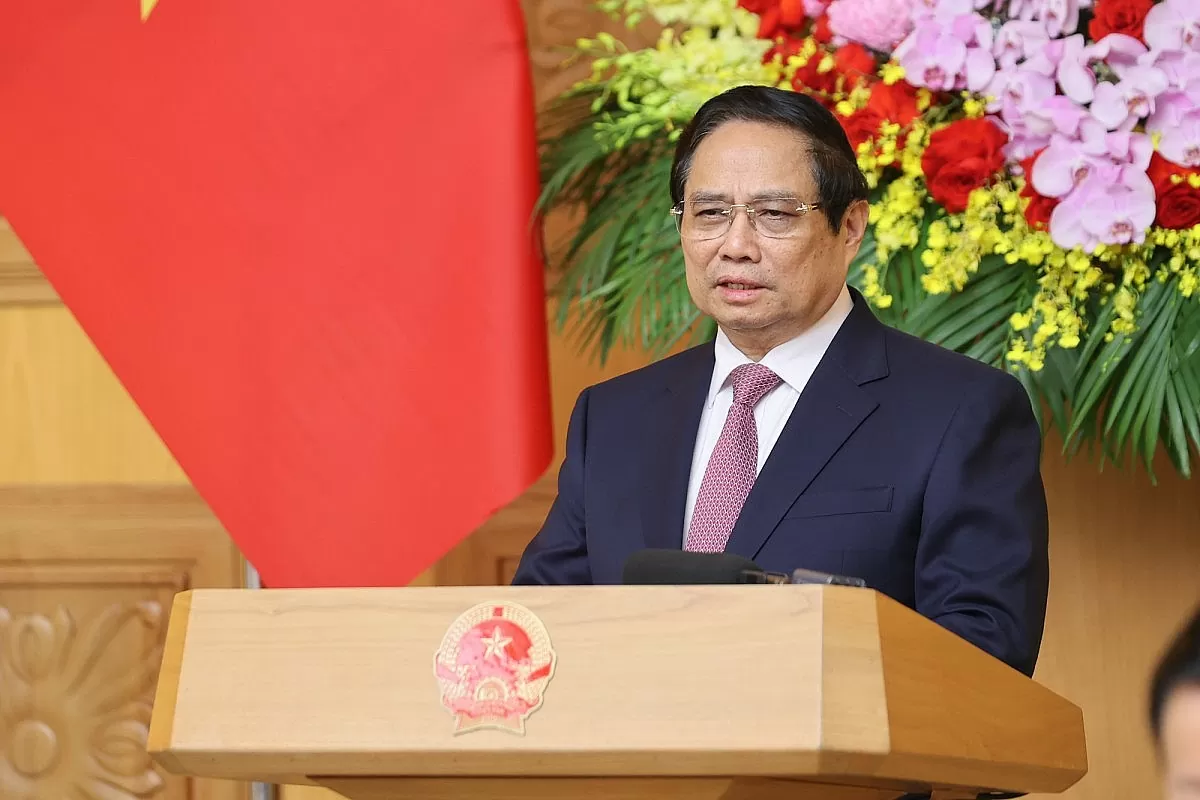 Thủ tướng Phạm Minh Chính, Trưởng Ban Chỉ đạo đánh giá cao các thành viên Ban Chỉ đạo đã dành thời gian, công sức, trí tuệ có các ý kiến sâu sắc, sát thực tế đóng góp cho Đề án. Ảnh: VGP/Nhật Bắc