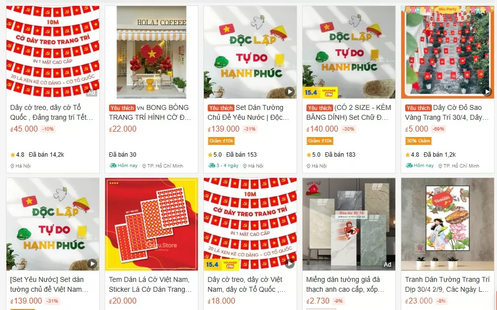 TP. Hồ Chí Minh: Thị trường đồ trang trí sôi động dịp lễ 30/4 - 1/5
