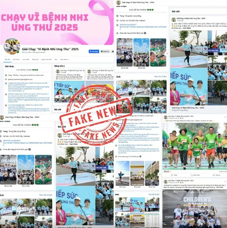Trang thông tin giả mạo về giải chạy "Vì bệnh nhi ung thư 2025".