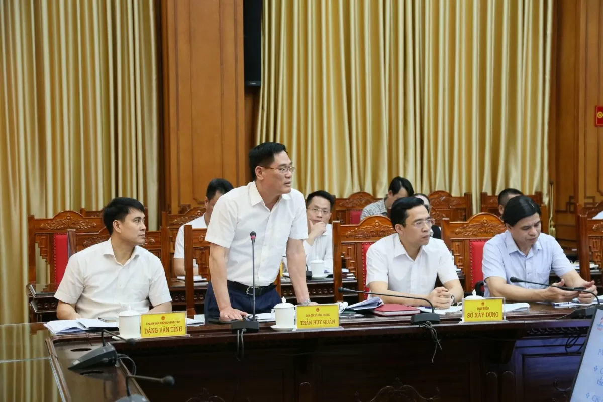 Lãnh đạo Sở Công Thương Thái Bình phát biểu tại buổi làm việc.