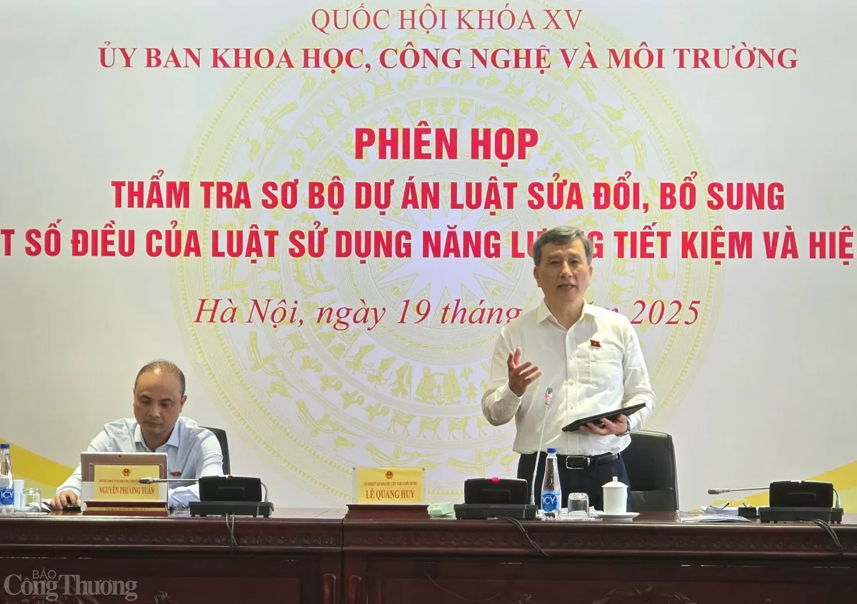 Thẩm tra sơ bộ Luật Sử dụng năng lượng tiết kiệm và