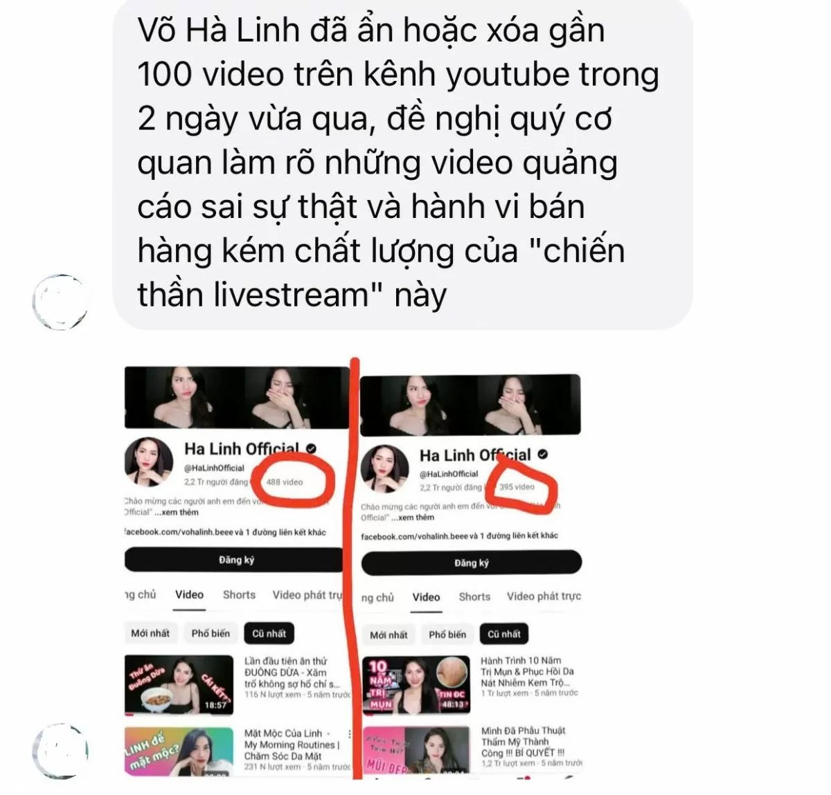 Hộp thư Báo Công Thương nhận nhiều phản ánh Võ Hà Linh quảng cáo sản phẩm sai sự thật