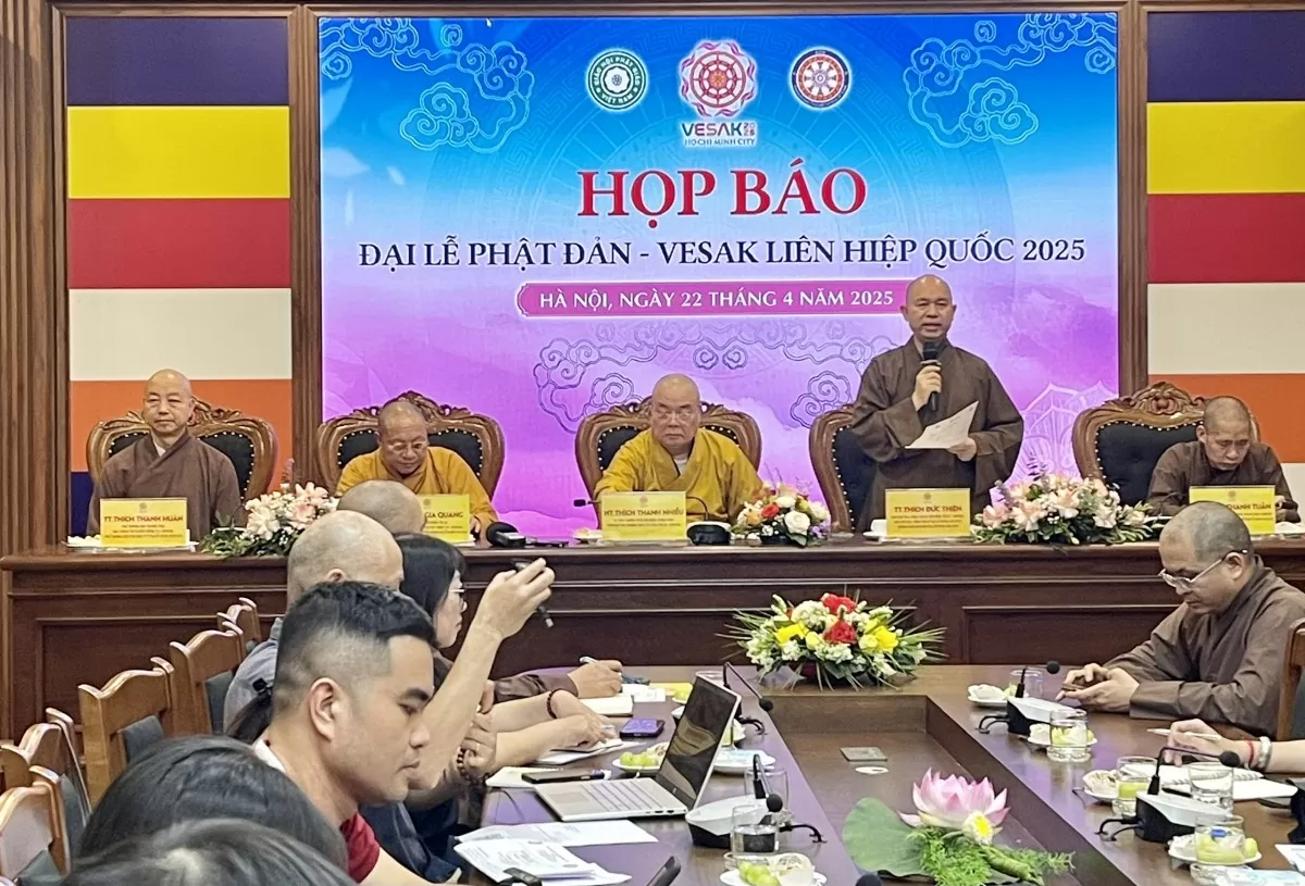 Giáo hội Phật giáo Việt Nam tổ chức họp báo thông tin chính thức về Đại lễ Vesak Liên Hợp quốc 2025 diễn ra ở TP. Hồ Chí Minh từ ngày 6-8/5.