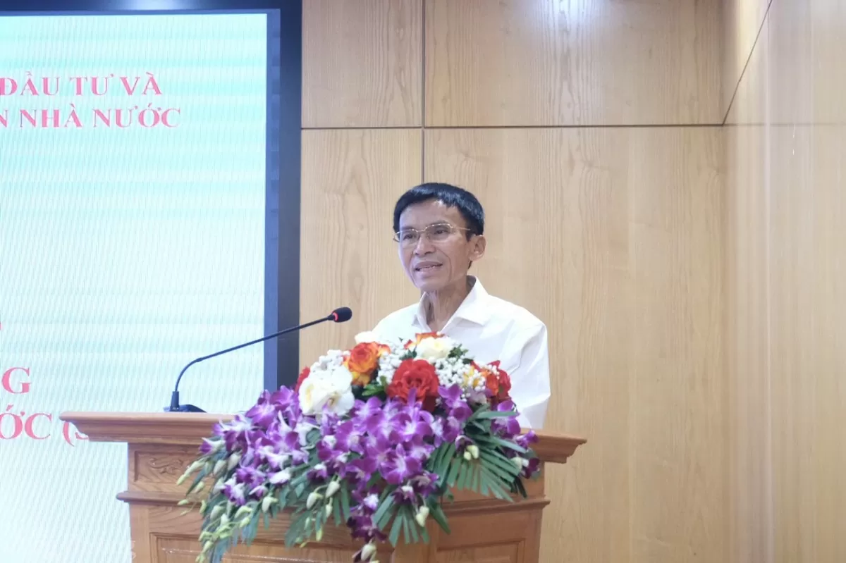 ông Đỗ Văn Vũ - Chủ tịch HĐQT Công ty cổ phần Viện máy và Dụng cụ công nghiệp phát biểu. 