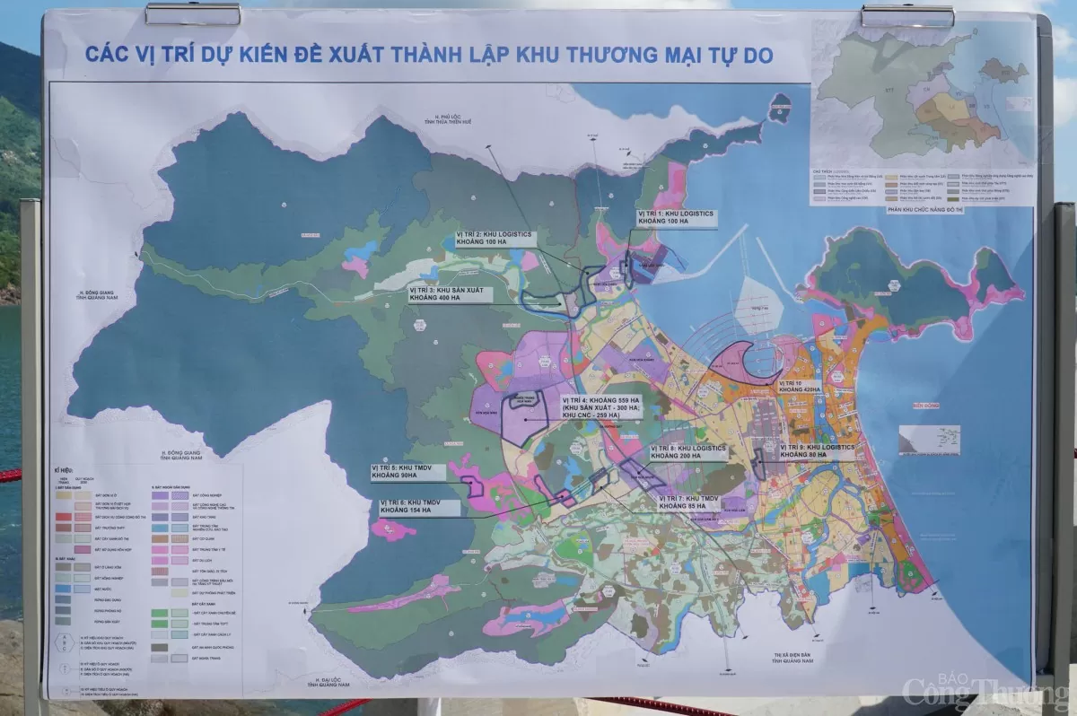 Những vị trí dự kiến thành lập Khu thương mại tự do Đà Nẵng
