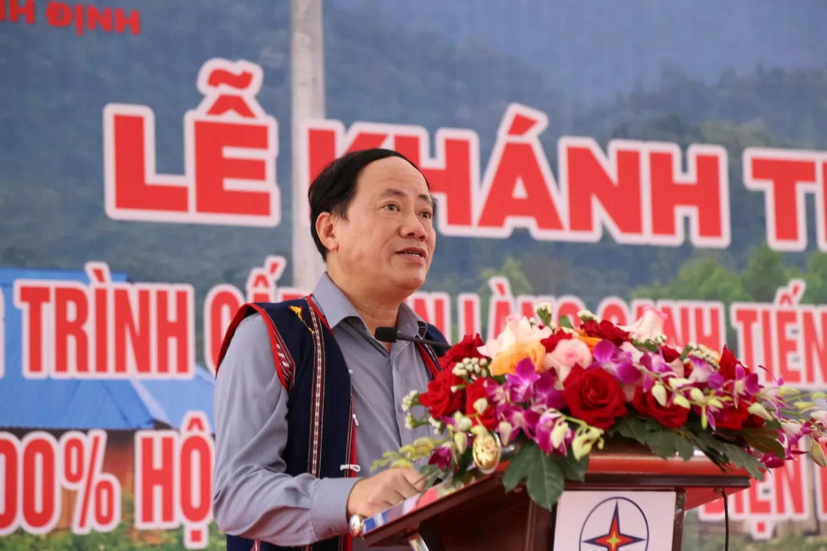 Chủ tịch UBND tỉnh Bình Định Phạm Anh Tuấn cho biết với việc khánh thành dự án, 100% xã làng, xã trên địa bàn tỉnh Bình Định đã có điện