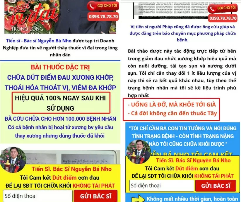 Loạn quảng cáo lố của loạt trang ‘lang y online’ Nguyễn Bá Nho