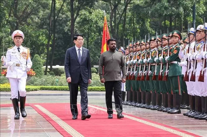 Chủ tịch nước Lương Cường chủ trì lễ đón Tổng thống Sri Lanka