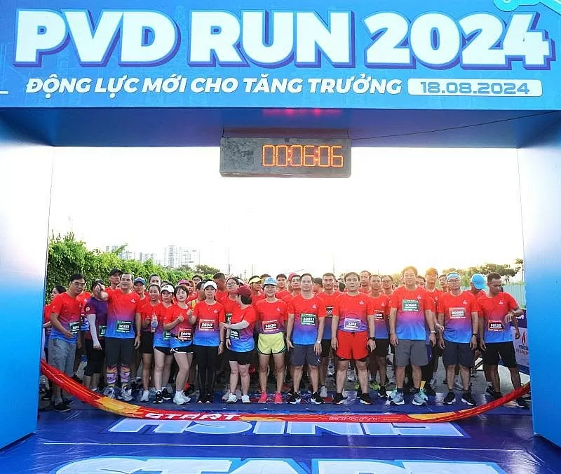 PVD RUN 2024 với thông điệp “Động lực mới cho tăng trưởng” đã thu hút 650 VĐV tham gia (Ảnh tư liệu các VĐV tại vạch xuất phát)