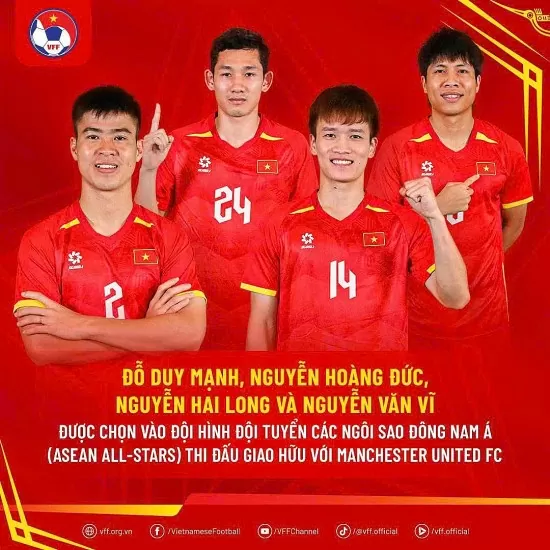 4 cầu thủ Việt Nam nào sẽ tham gia trận đấu với MU?