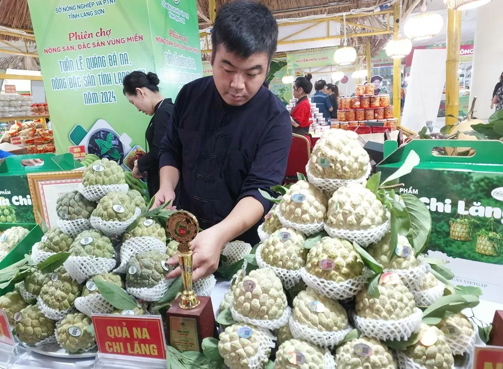 Na Chi Lăng (Lạng Sơn) tham gia phiên chợ tại Hà Nội. Ảnh: TTXVN