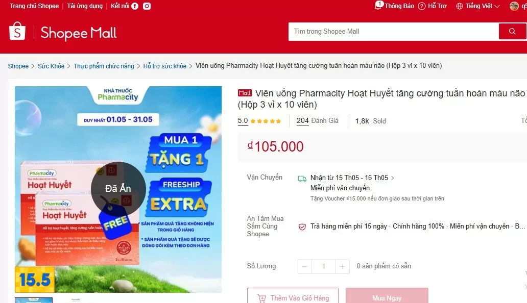 Người tiêu dùng lo lắng chất lượng viên uống Pharmacity hoạt huyết