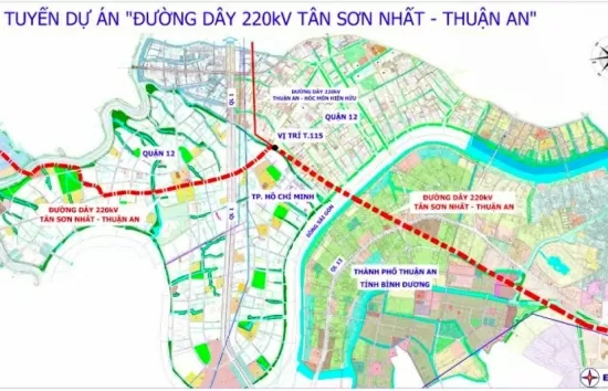 EVNNPT làm chủ đầu tư đường dây 220kV Tân Sơn Nhất - Thuận An
