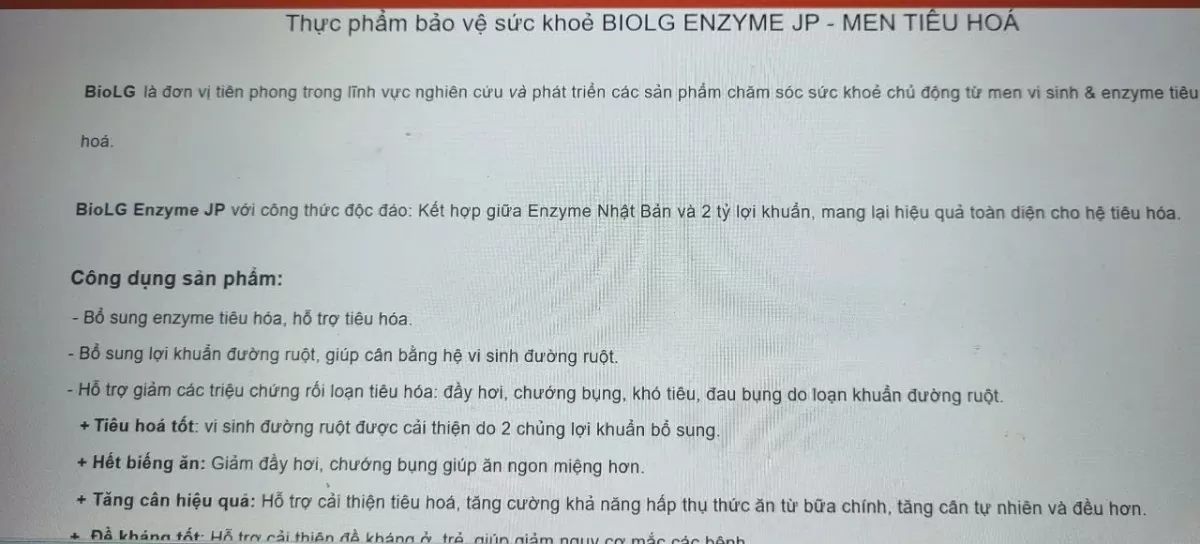 Quảng cáo sản phẩm men tiêu hóa "quên" ghi cảnh báo
