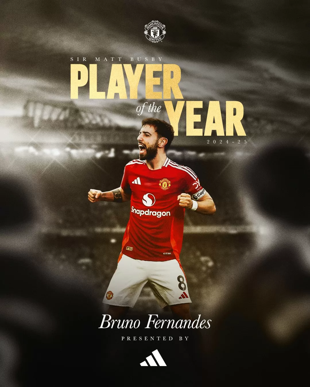 Đây đã là lần thứ 4 Bruno Fernandes được bầu chọn là Cẩu thủ xuất sắc nhất mùa của Manchester United.