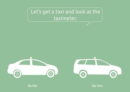 Taxi 4 chỗ thông dụng ở Hà Nội, taxi 7 chỗ thông dụng ở Sài Gòn.