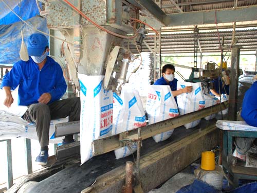 Dây chuyền sản xuất phân bón tại Công ty CP Supe Phốt phát và Hóa chất Lâm Thao