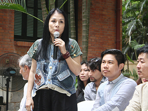 NTK Minh Hạnh chia sẻ tại buổi họp báo, ra mắt các sản phẩm sẽ trình diễn tại Bảo tàng Museo Di Roma - Palazoo Braschi.