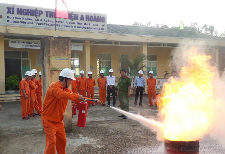 xi nghiep thuy dien a roang chu trong cong tac phong chay chua chay