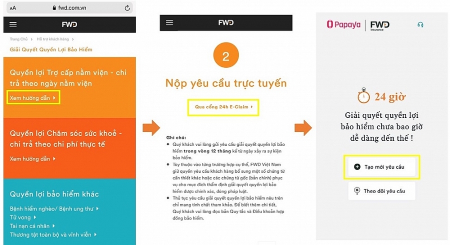 Khách hàng của FWD nhận bồi thường bảo hiểm trong vòng 24h
