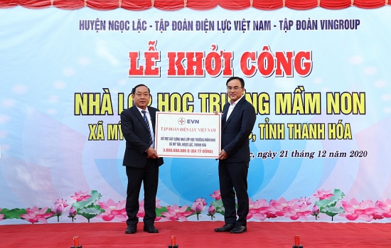 EVN tài trợ xây dựng công trình nhà lớp học Trường Mầm non xã Mỹ Tân