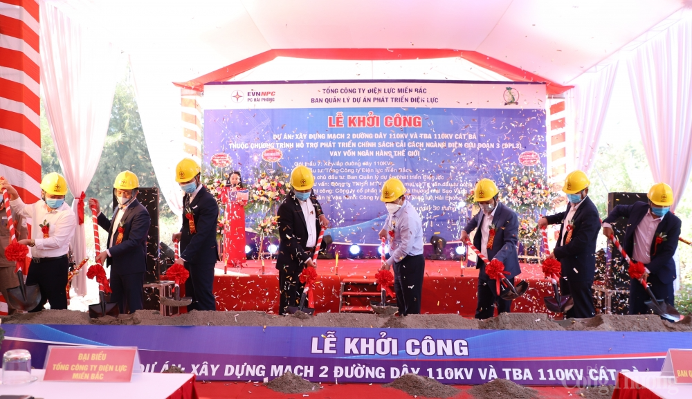 EVNNPC: Khởi công dự án mạch 2 đường dây 110kV và TBA 110kV Cát Bà