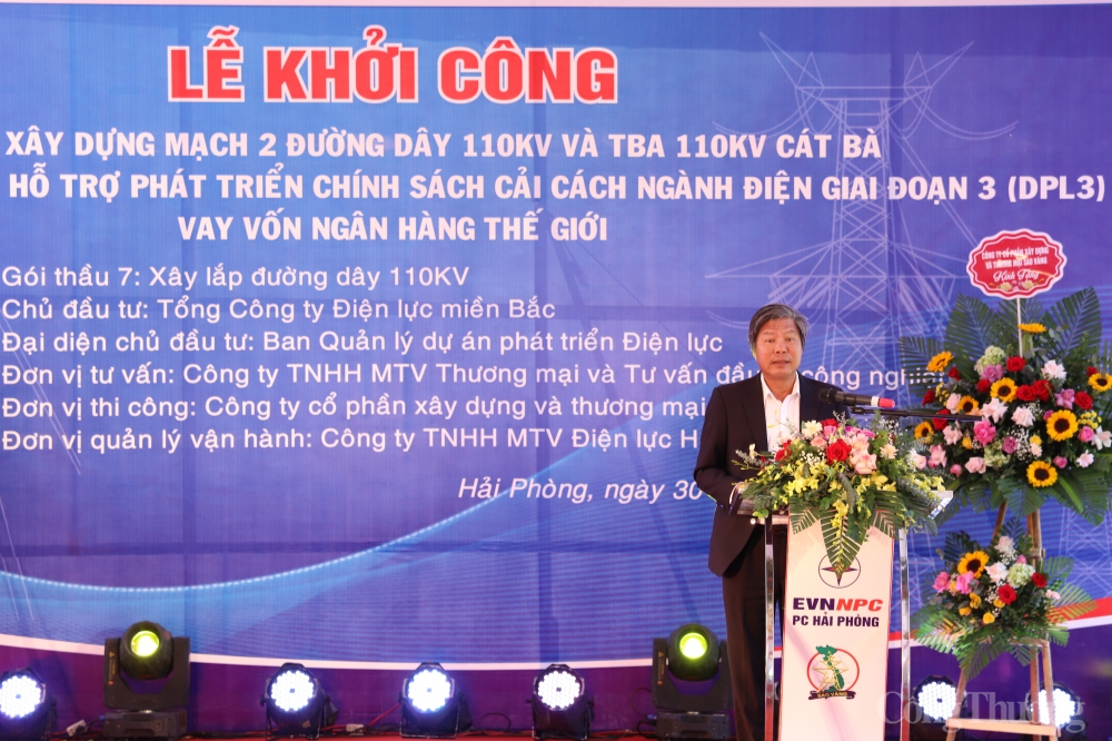 EVNNPC: Khởi công dự án mạch 2 đường dây 110kV và TBA 110kV Cát Bà