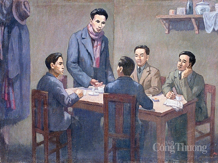 Bức họa Hội nghị thành lập Đảng Cộng sản Việt Nam, ngày 3/2/1930 Bức họa Hội nghị thành lập Đảng Cộng sản Việt Nam, ngày 3/2/1930
