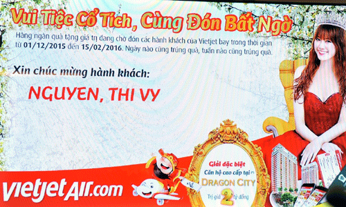 Bay Vietjet, nữ hành khách trúng căn hộ 2 tỷ đồng