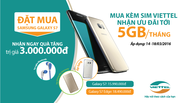 Đặt trước Samsung Galaxy S7 và S7 Edge, nhận ưu đãi lớn