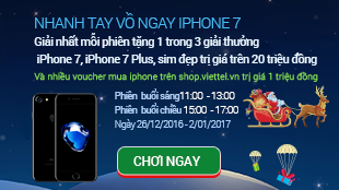 Ông già Noel phát miễn phí Iphone 7 Plus trên Shop.viettel.vn