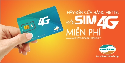 Viettel đổi SIM 4G miễn phí tại hơn 1.600 điểm