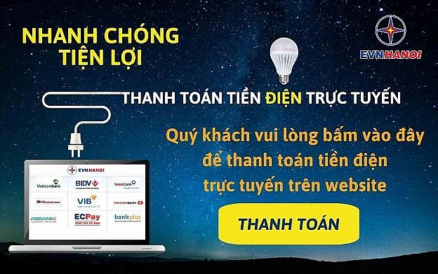 EVNHANOI: Thanh toán tiền điện không dùng tiền mặt lợi cả đôi đường