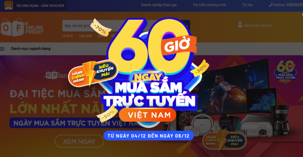 Săn ngay bộ tứ voucher ưu đãi khủng trong “60 giờ mua sắm trực tuyến Việt Nam”