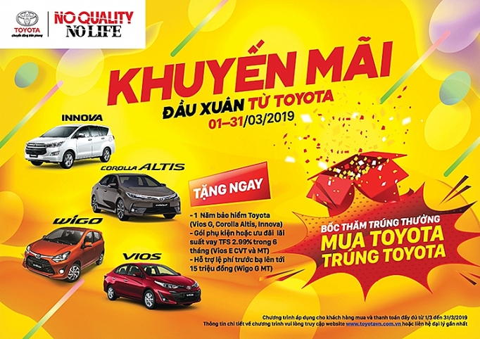 qua khung cho khach mua xe toyota trong thang 3