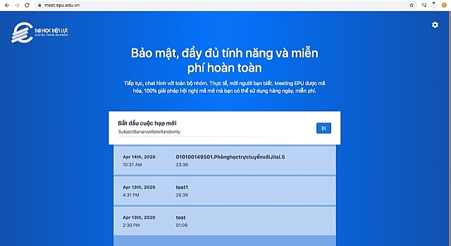 truong dai hoc dien luc phat trien thanh cong he thong dao tao va hop truc tuyen dam bao an toan va bao mat thong tin