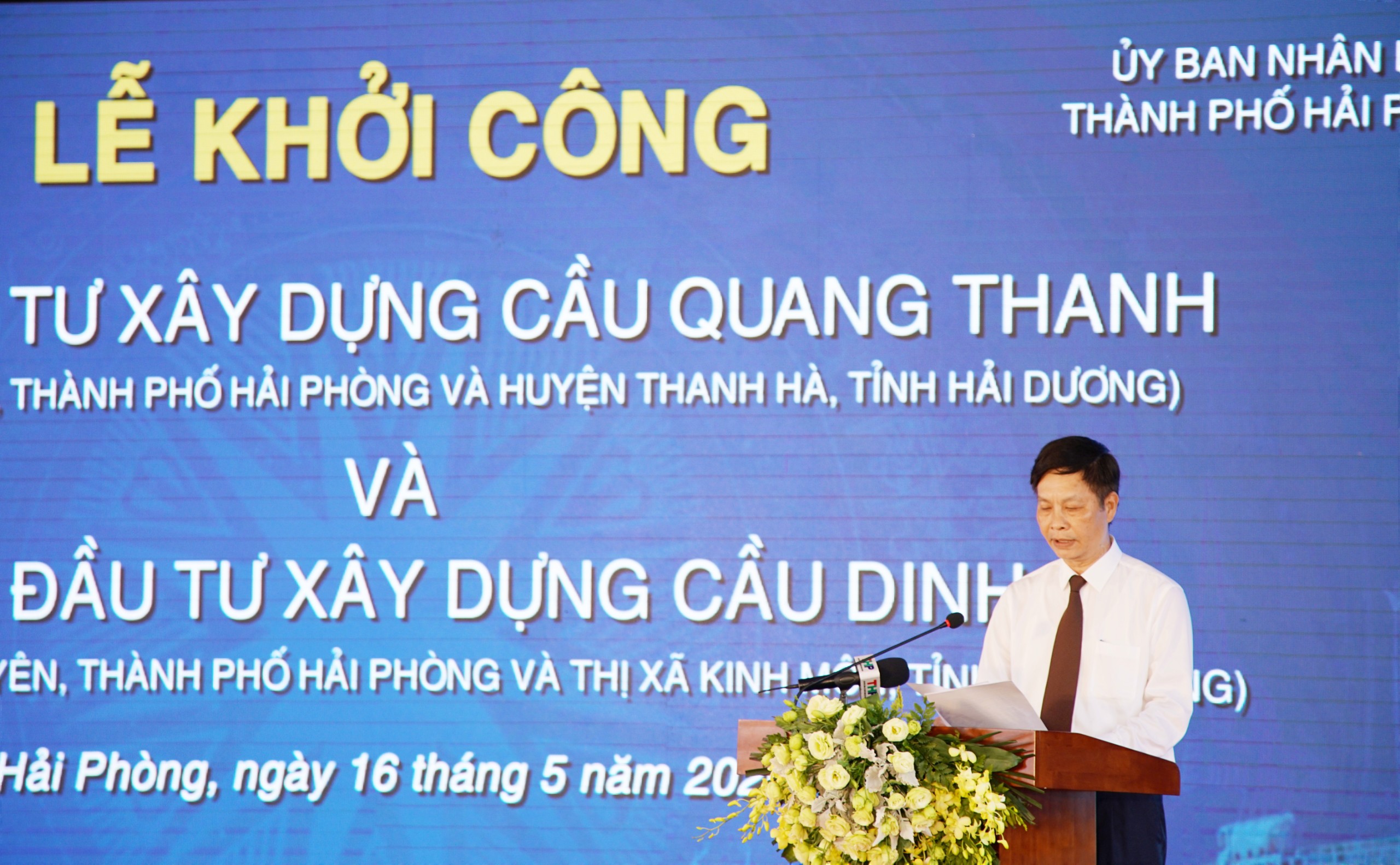 khoi cong xay dung cau quang thanh va cau dinh ket noi hai phong va hai duong