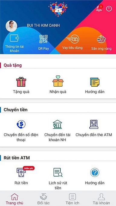 chuyen va nhan tien trong 1 giay voi app mbbank