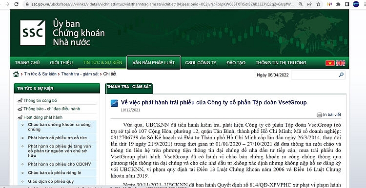 Dấu hỏi sau vụ Tập đoàn VsetGroup bán 208 tỷ trái phiếu sai qui định?