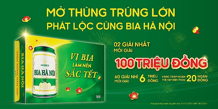 Đón năm mới Tài Lộc khởi sắc với hai chương trình khuyến mại lớn nhất trong năm của Bia Hà Nội Tết 2022